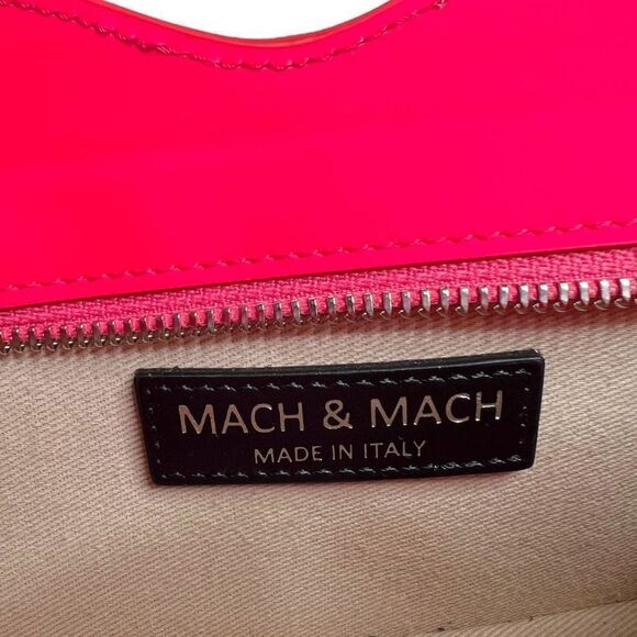 Mach and Mach Hot Pink Wave Baguette Leather Bag 100% Authentic - Picture 7 of 12